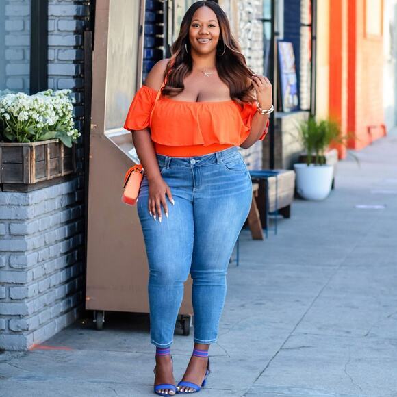 New! Eloquii‎ off the shoulder ruffle crop top, women plus size 26 - Picture 1 of 13